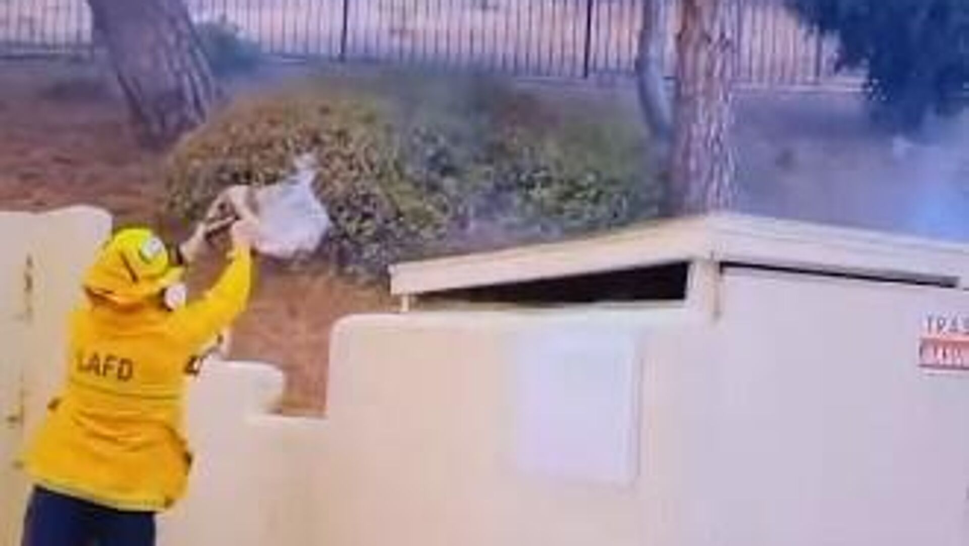 Los Angeles itfaiyesinden yangına ‘kadın çantalı’ müdahale