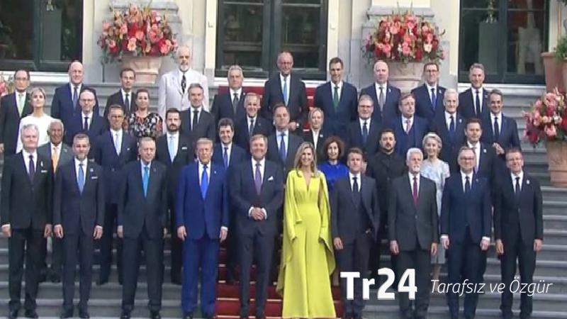 Erdoğan, NATO Zirvesi için Lahey’de: Trump’la gülerek tokalaştı, aile fotoğrafında yan yana durdu