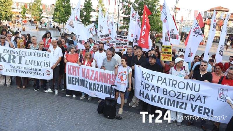 KRT çalışanları Beşiktaş Meydan’da toplandı; “Gazeteciler kendi hakkını korumayı unutmadı”