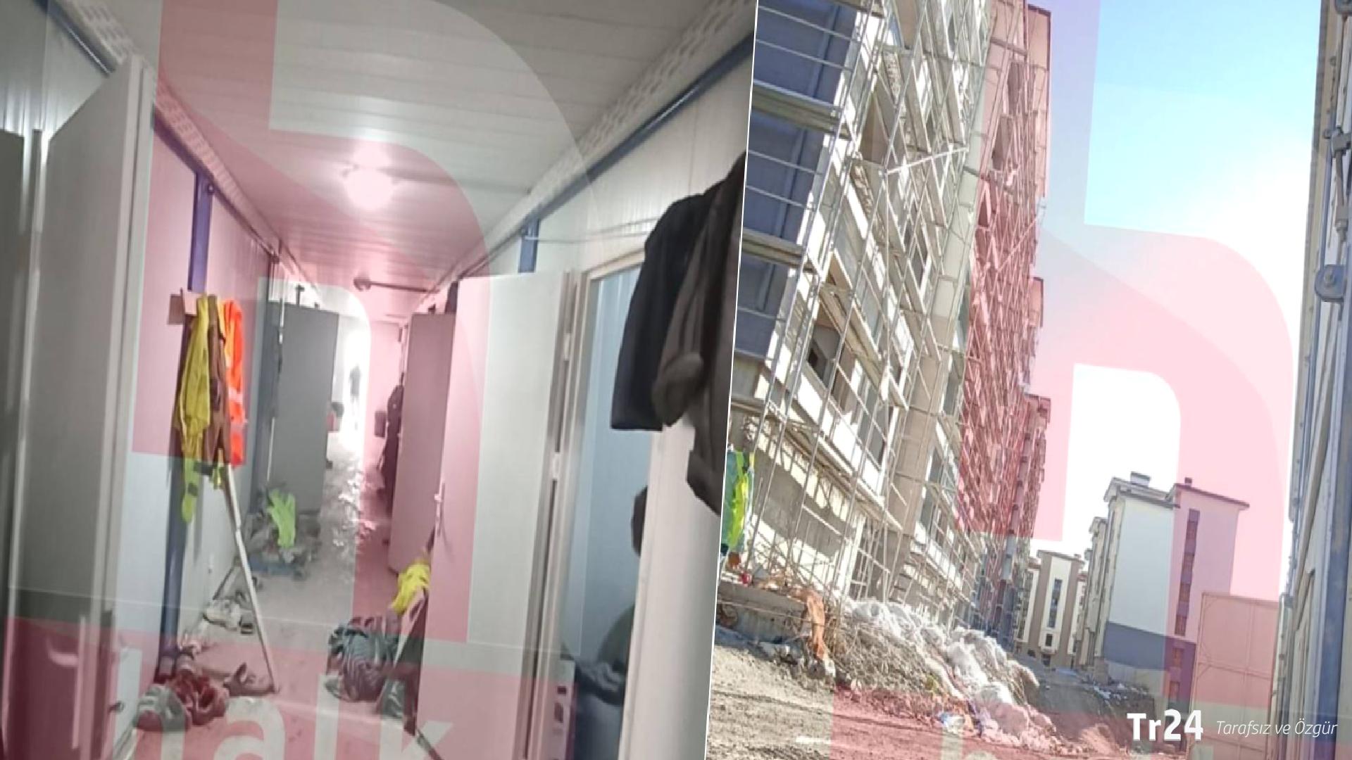 TOKİ inşaatı işçileri şantiyenin kötü koşullarını anlattı: 4-5 kişi aynı konteynerde kalıyor, odalarda havalandırma yok, çamaşırhane yok