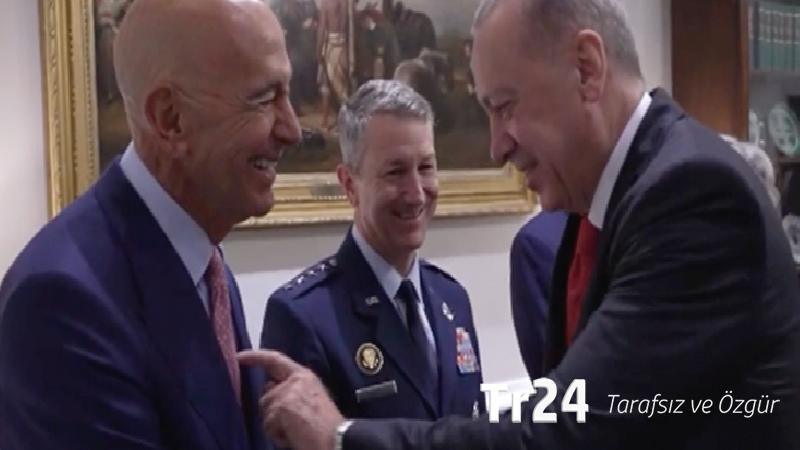 Cumhurbaşkanı Erdoğan ve ABD’li Temsilci Barrack arasında kravat diyaloğu: Türkiye’den vereceğim