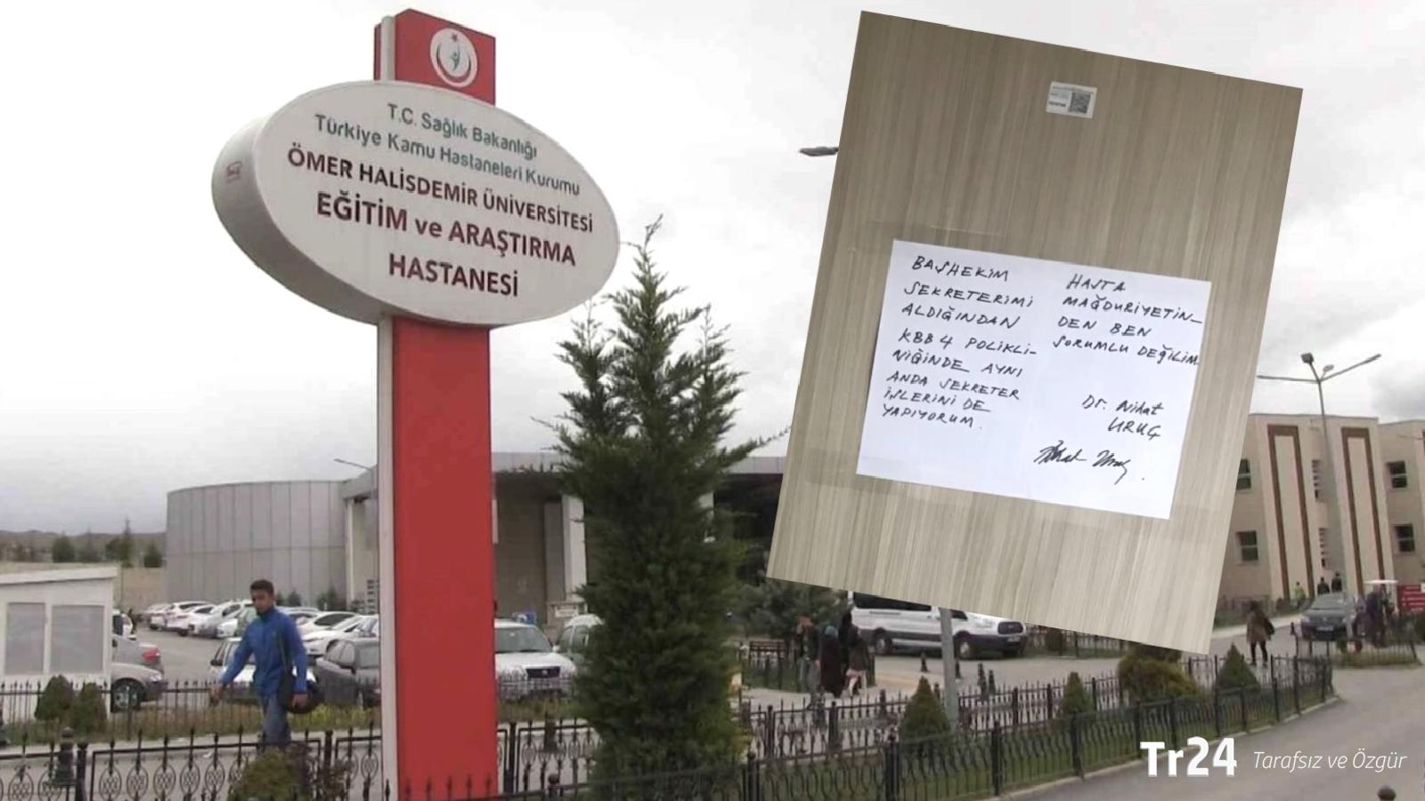 Doktordan sitem: Başhekim, sekreterimi aldığından onun işlerini de ben yapıyorum; hasta mağduriyetinden sorumlu değilim