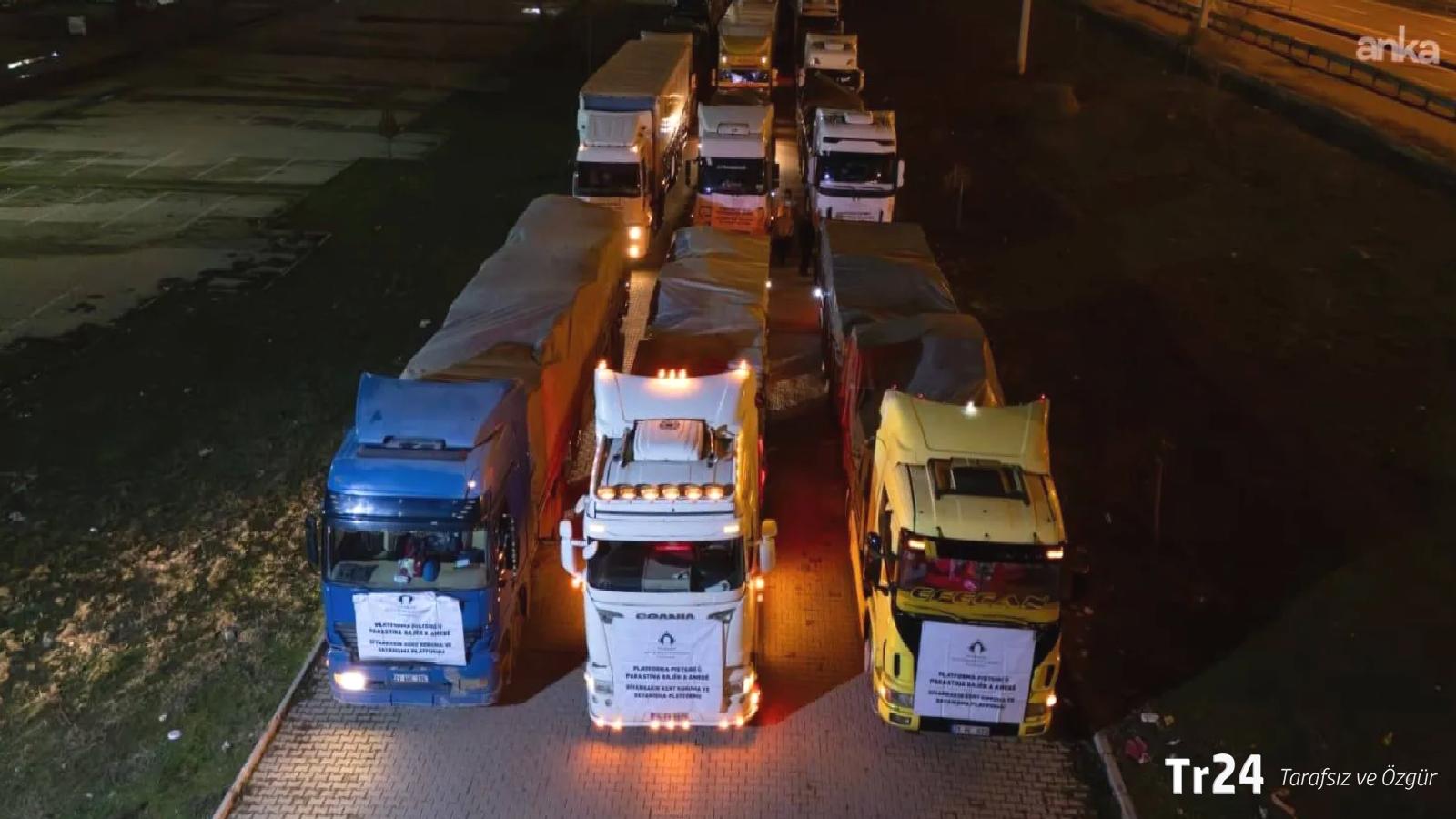 Diyarbakır’da toplanan 25 tır yardım malzemesi Çobanbey Sınır Kapısı’ndan geçerek Kobani’ye ulaştı