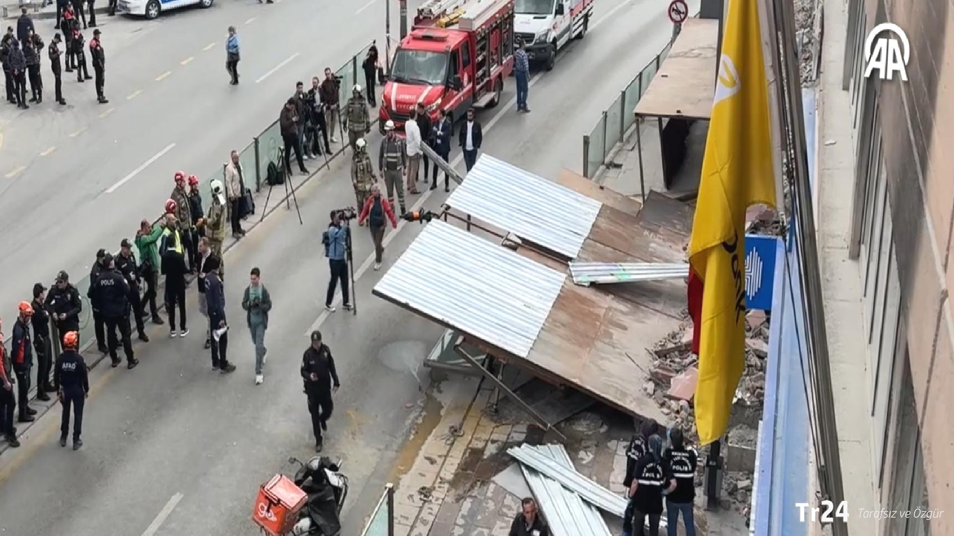 Ankara’da kontrollü yıkım esnasında platform çöktü: Çok sayıda ambulans ve itfaiye sevk edildi