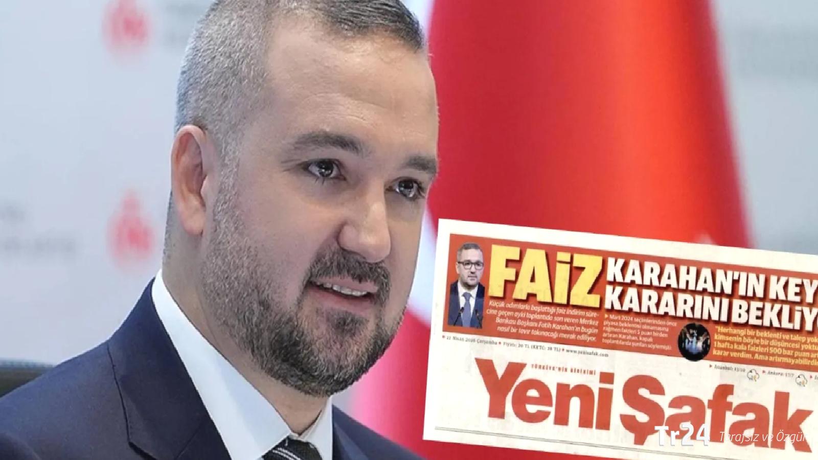 Yeni Şafak’ın hedefinde bu kez de Merkez Bankası Başkanı Fatih Karahan var: Faiz, keyfi kararını bekliyor
